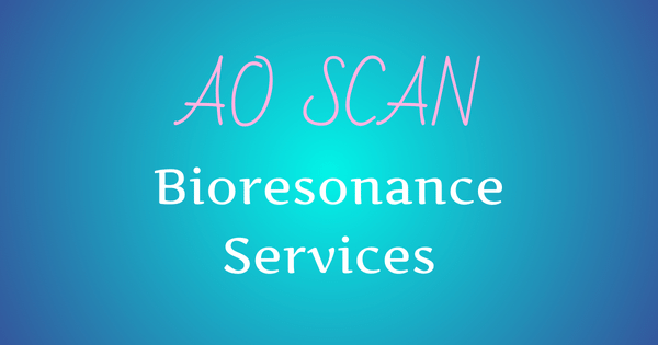 Image that reads: AO Scan bioresonance services.